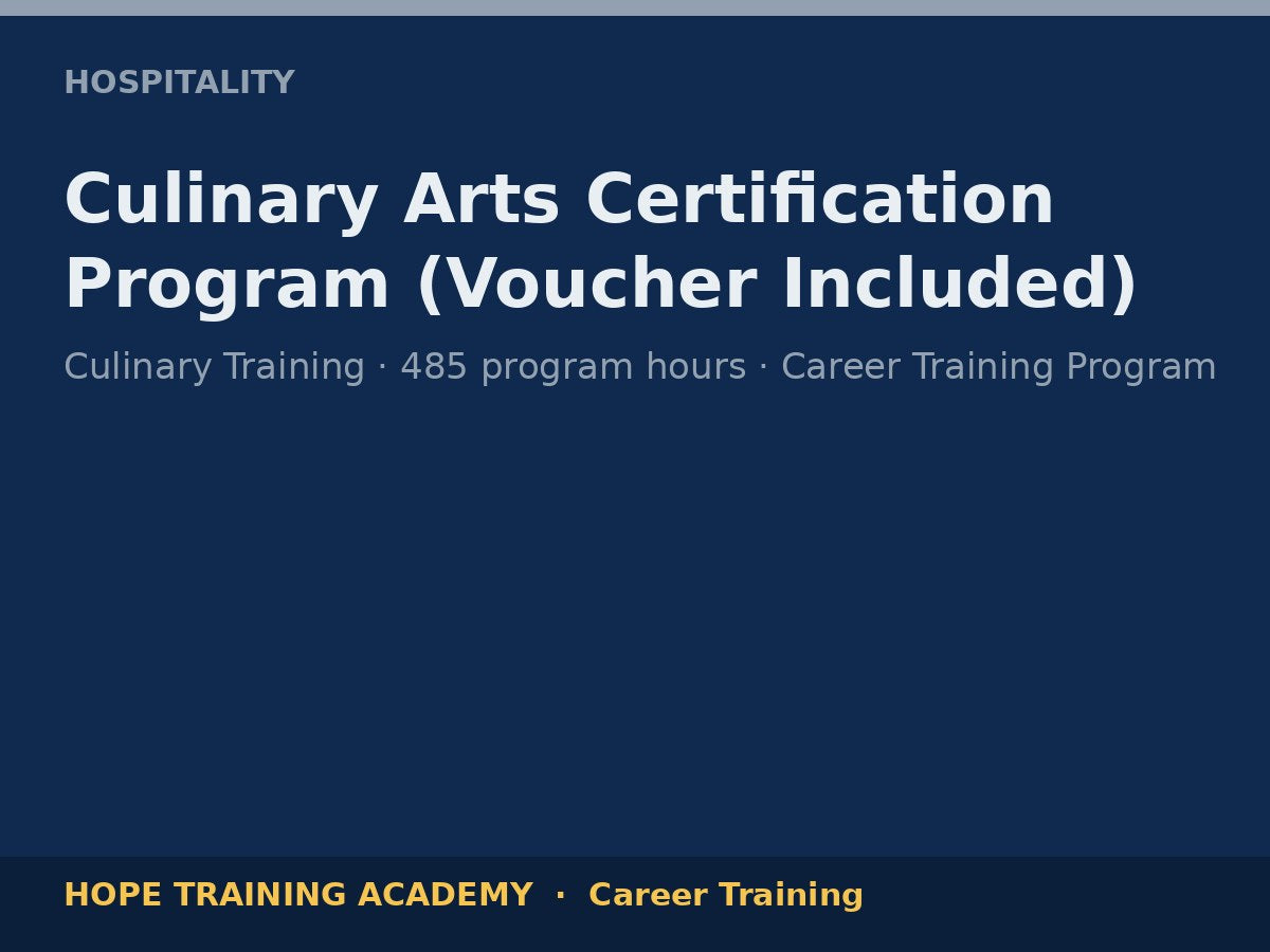 Culinary Arts Certification Program (Voucher Included)