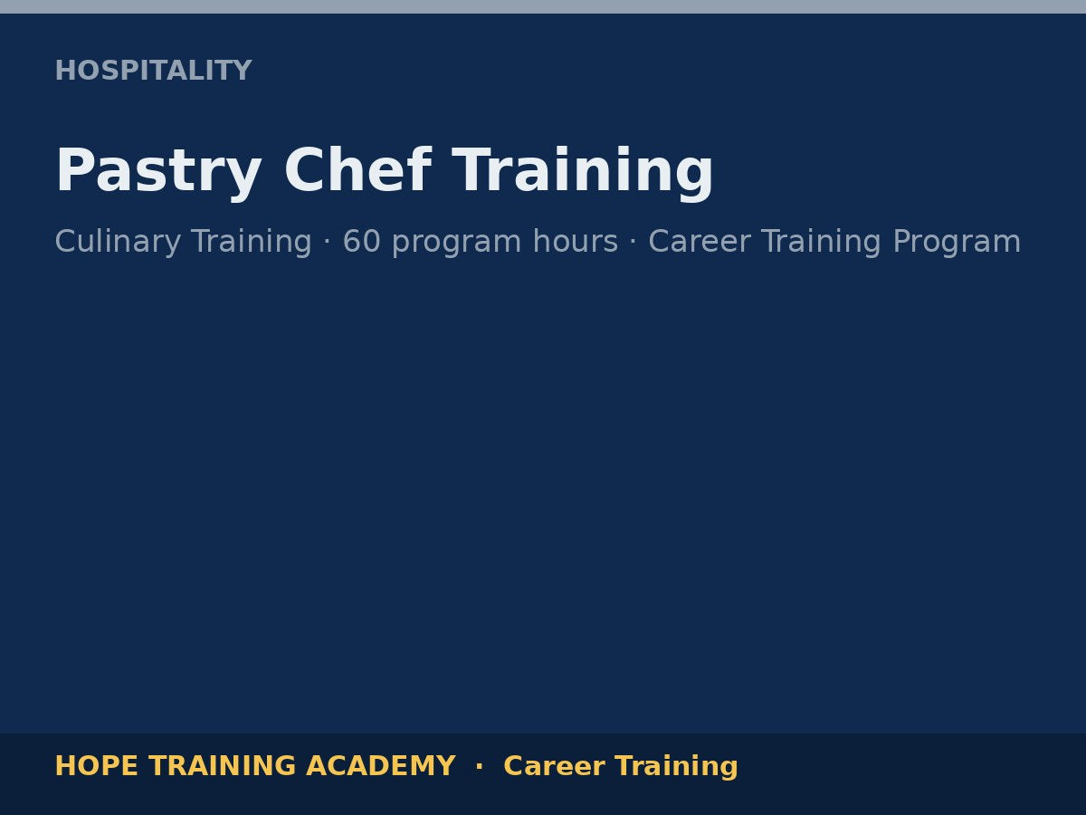 Pastry Chef Training