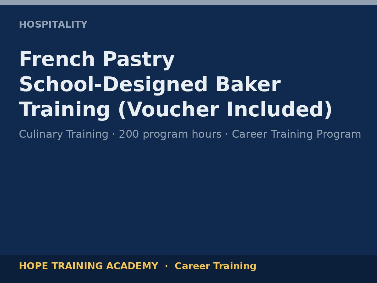 French Pastry School-Designed Baker Training (Voucher Included)