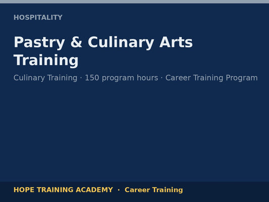 Pastry & Culinary Arts Training