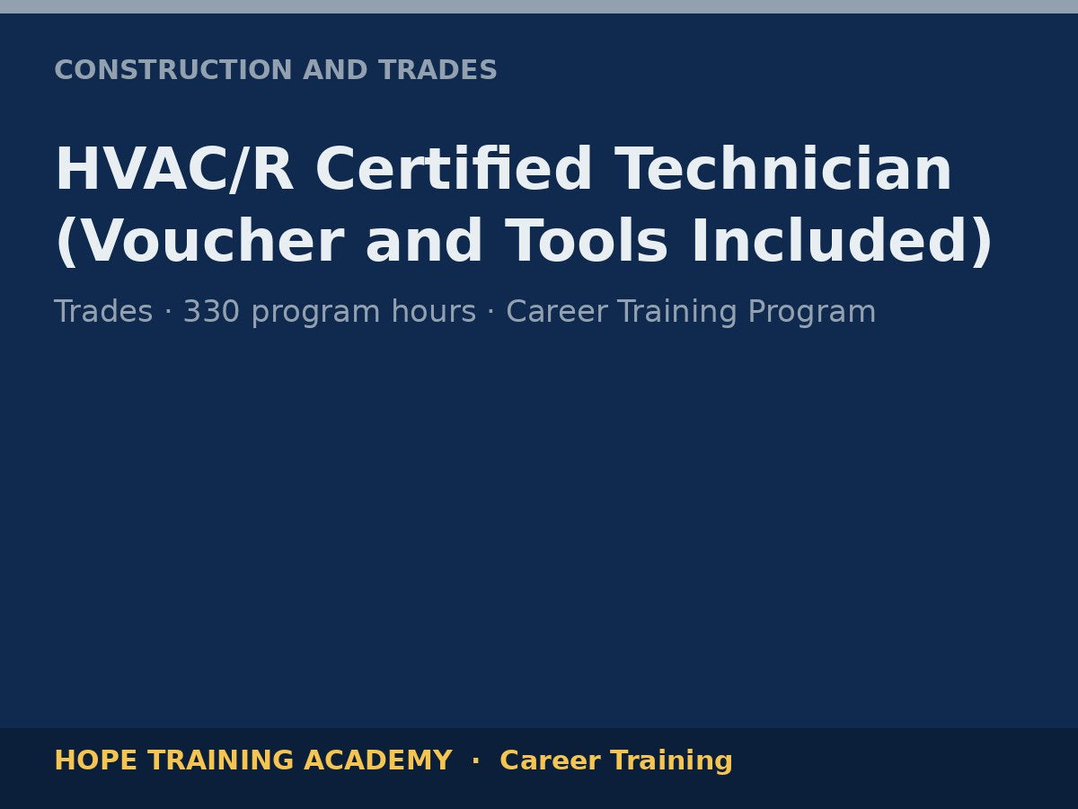 HVAC/R Certified Technician (Voucher and Tools Included)