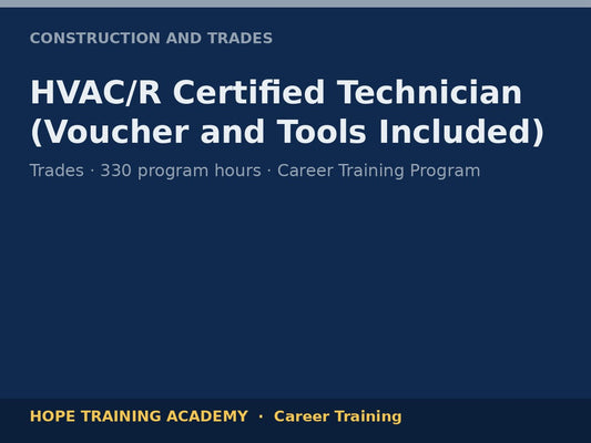 HVAC/R Certified Technician (Voucher and Tools Included)