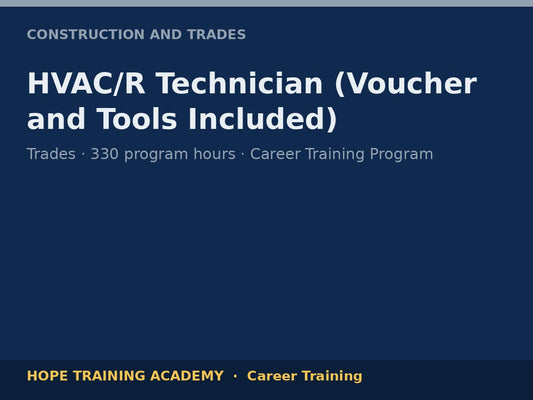 HVAC/R Technician (Voucher and Tools Included)
