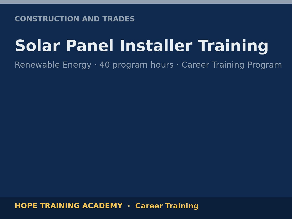 Solar Panel Installer Training