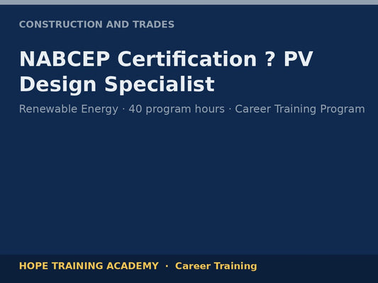 NABCEP Certification ? PV Design Specialist