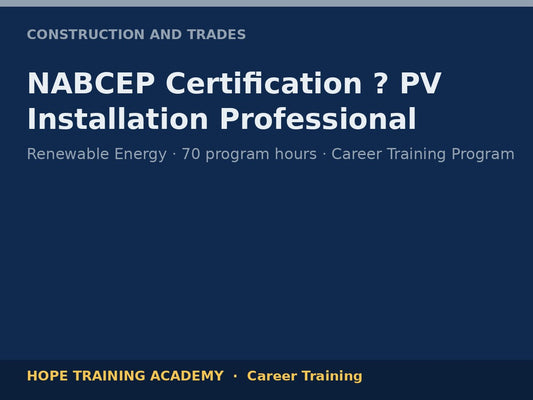 NABCEP Certification ? PV Installation Professional