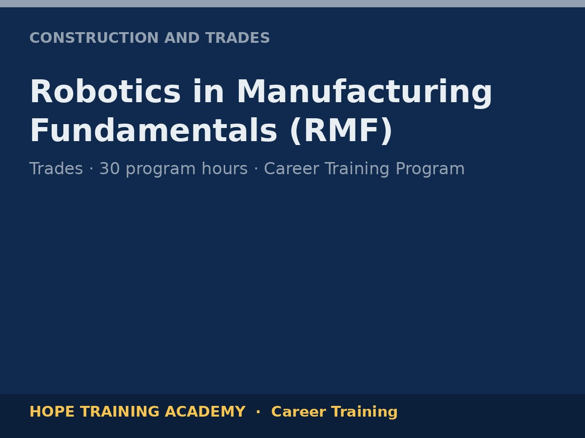 Robotics in Manufacturing Fundamentals (RMF)