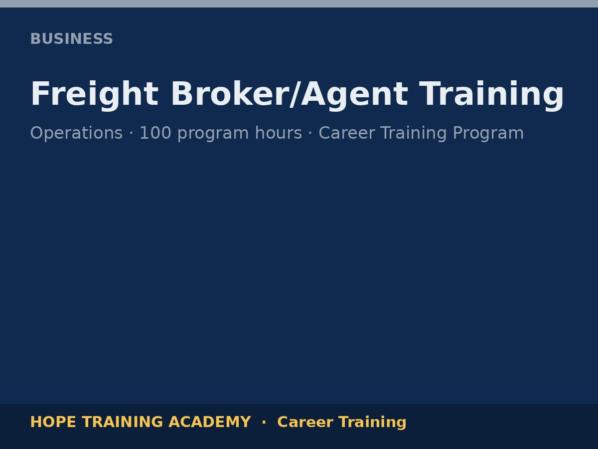 Freight Broker/Agent Training