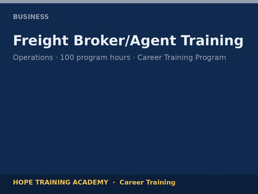 Freight Broker/Agent Training