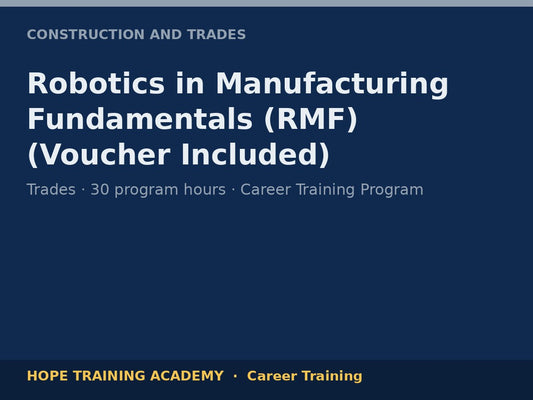 Robotics in Manufacturing Fundamentals (RMF) (Voucher Included)