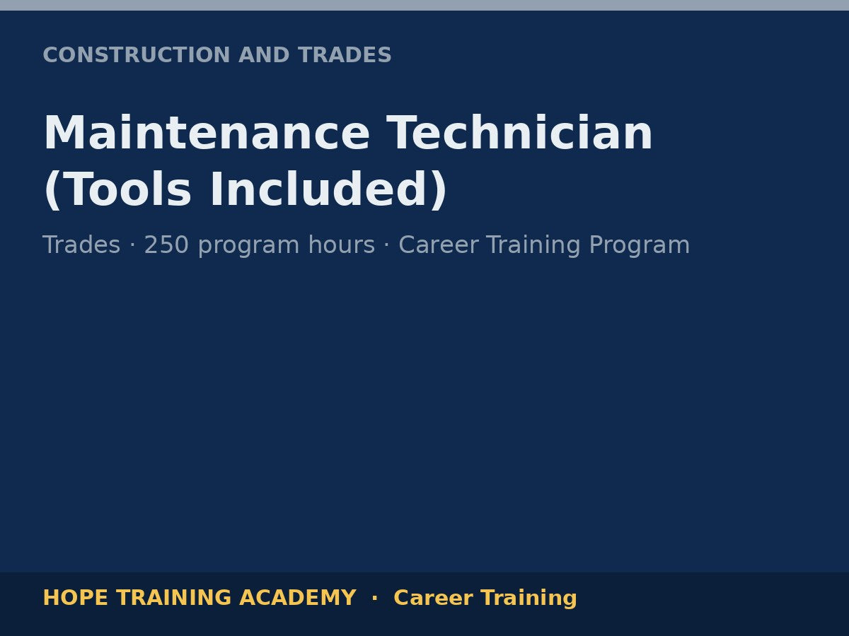 Maintenance Technician (Tools Included)