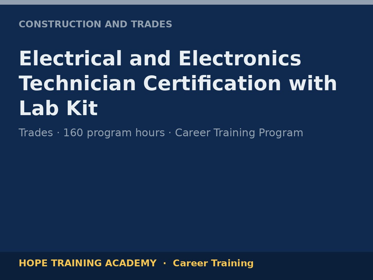 Electrical and Electronics Technician Certification with Lab Kit