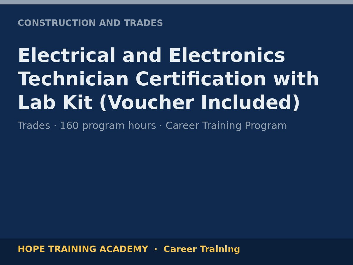 Electrical and Electronics Technician Certification with Lab Kit (Voucher Included)