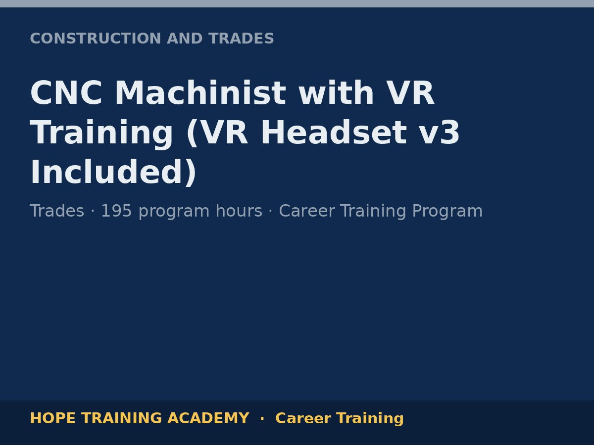 CNC Machinist with VR Training (VR Headset v3 Included)