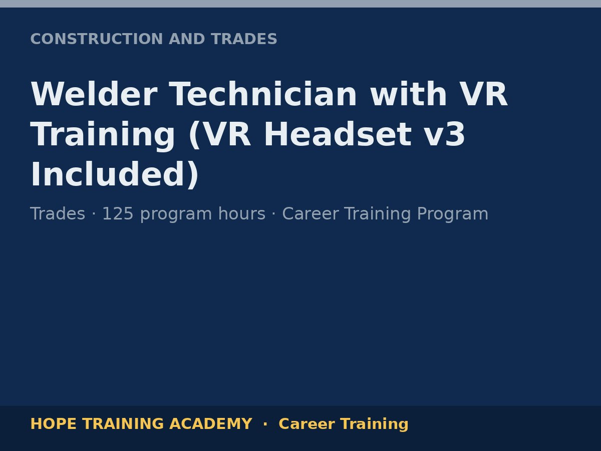 Welder Technician with VR Training (VR Headset v3 Included)