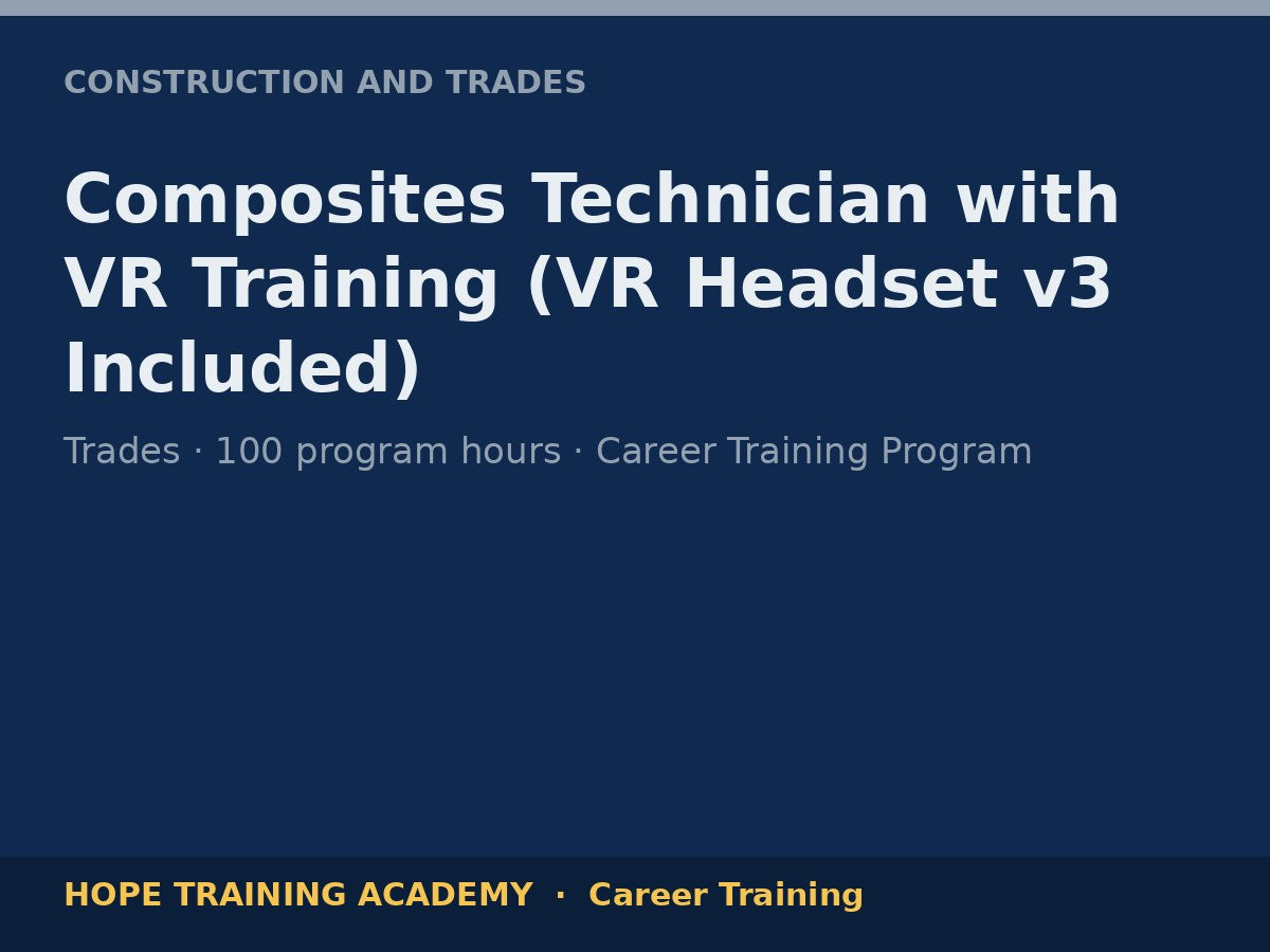 Composites Technician with VR Training (VR Headset v3 Included)