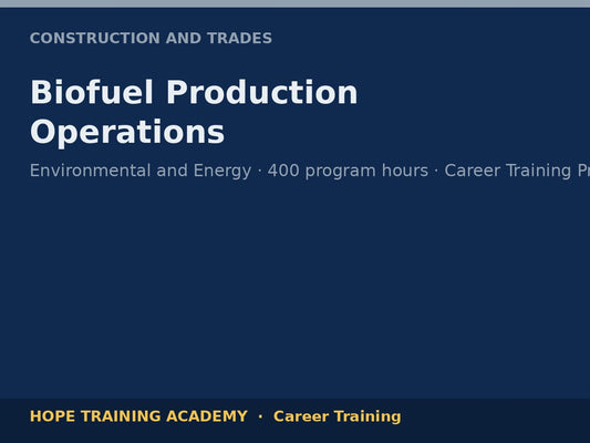 Biofuel Production Operations