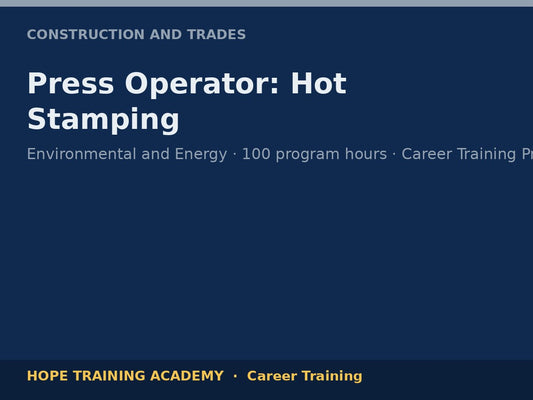 Press Operator: Hot Stamping