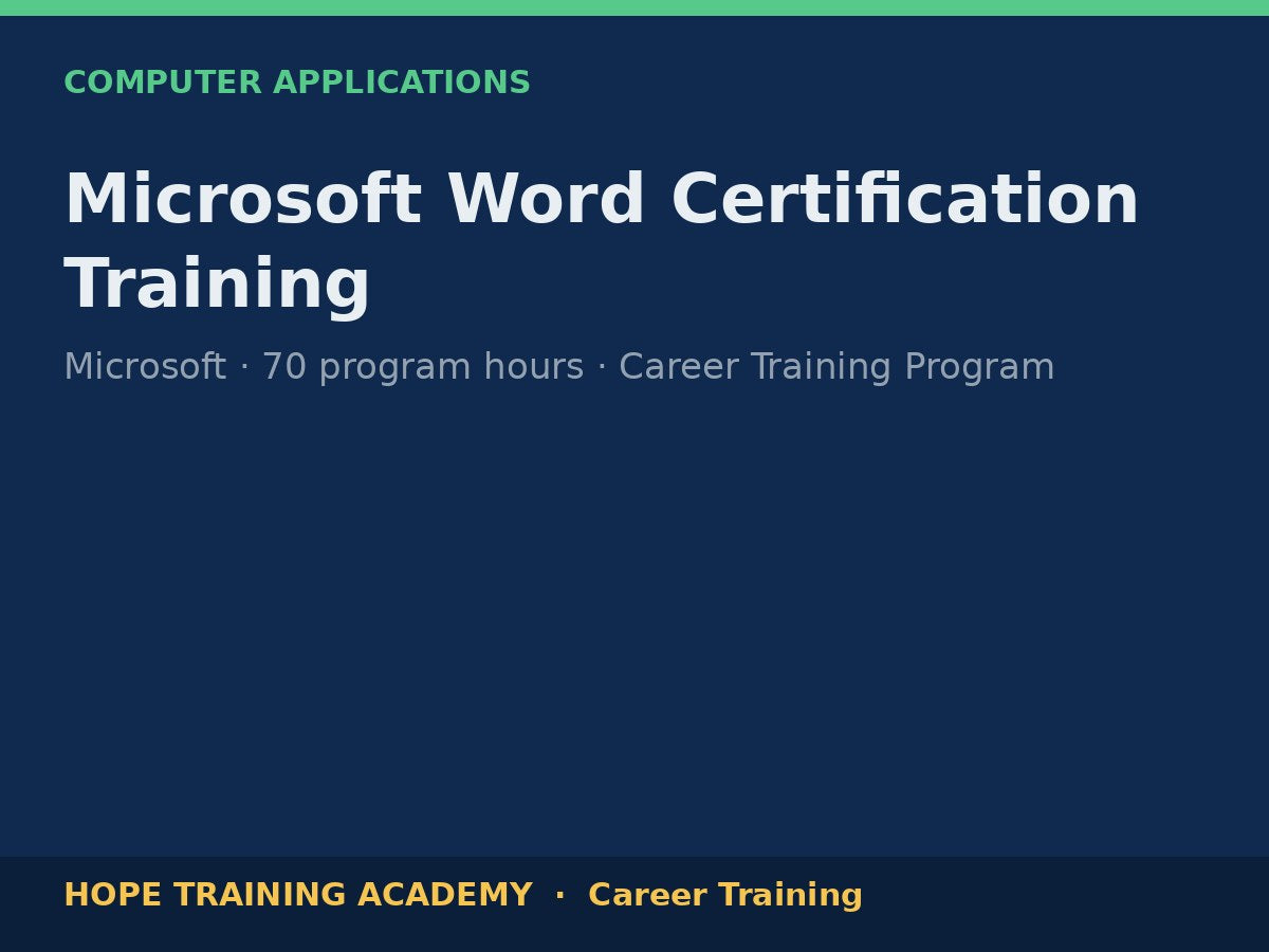 Microsoft Word Certification Training
