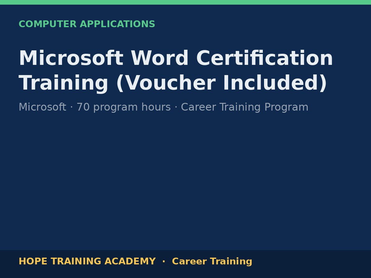 Microsoft Word Certification Training (Voucher Included)