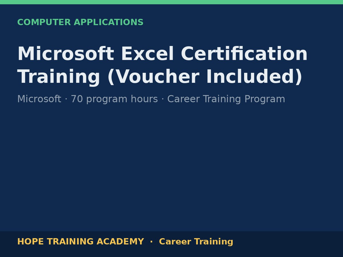 Microsoft Excel Certification Training (Voucher Included)
