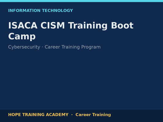ISACA CISM Training Boot Camp