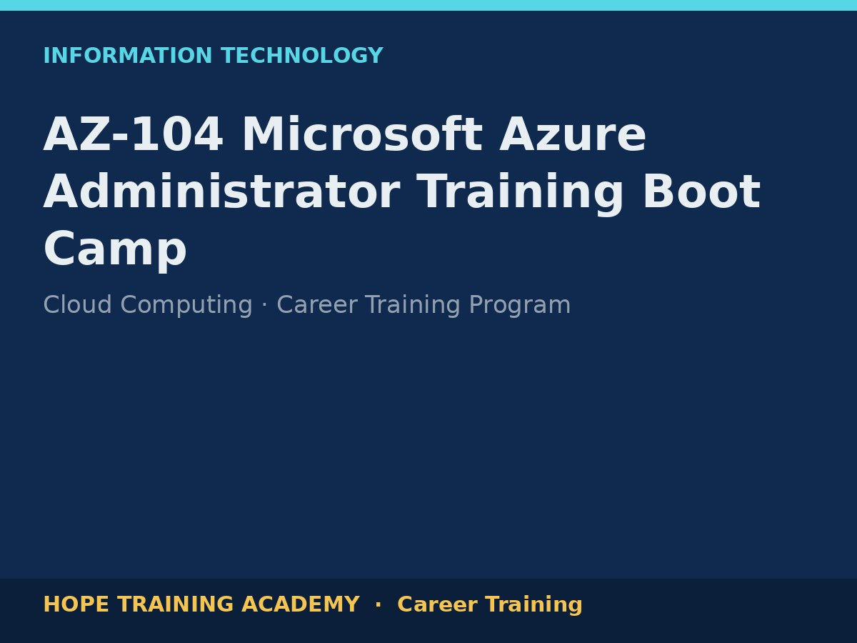 AZ-104 Microsoft Azure Administrator Training Boot Camp
