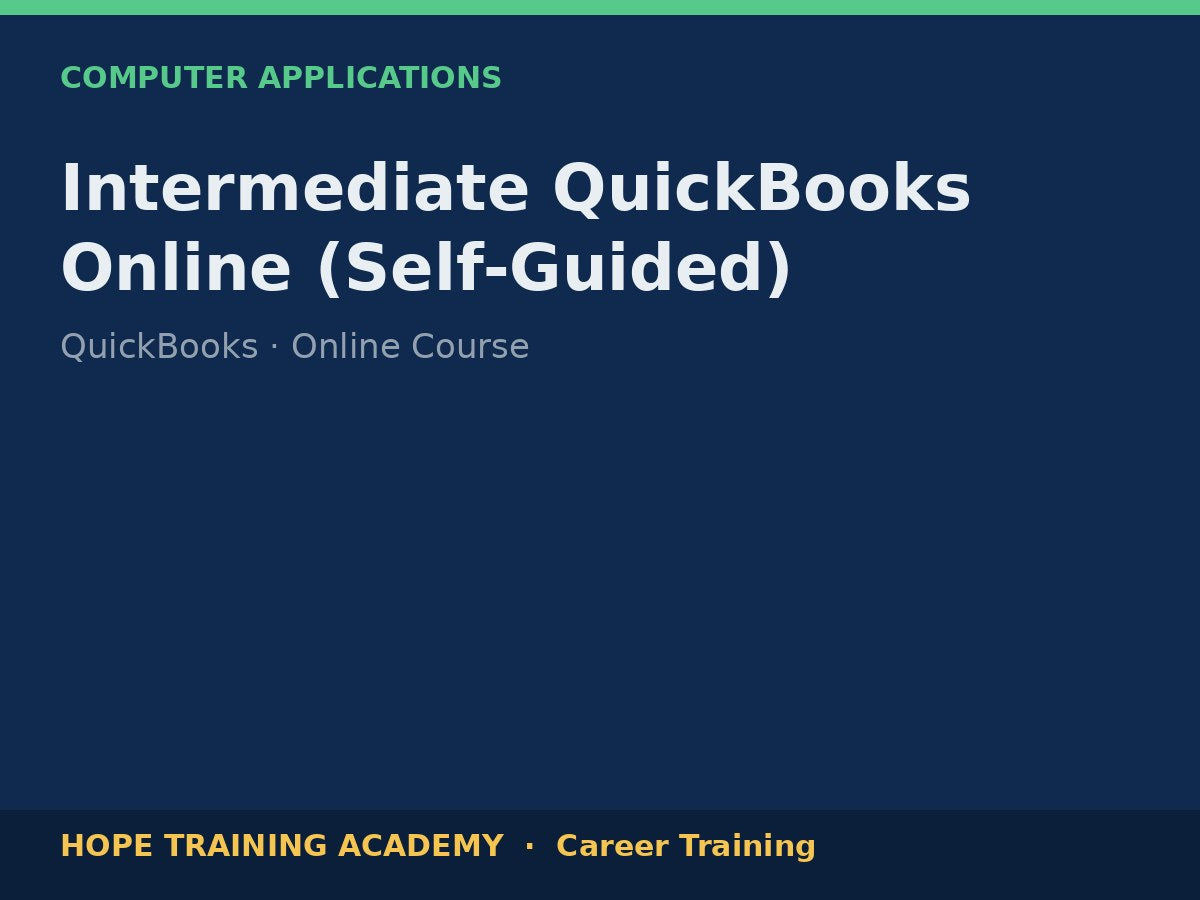 Intermediate QuickBooks Online (Self-Guided)