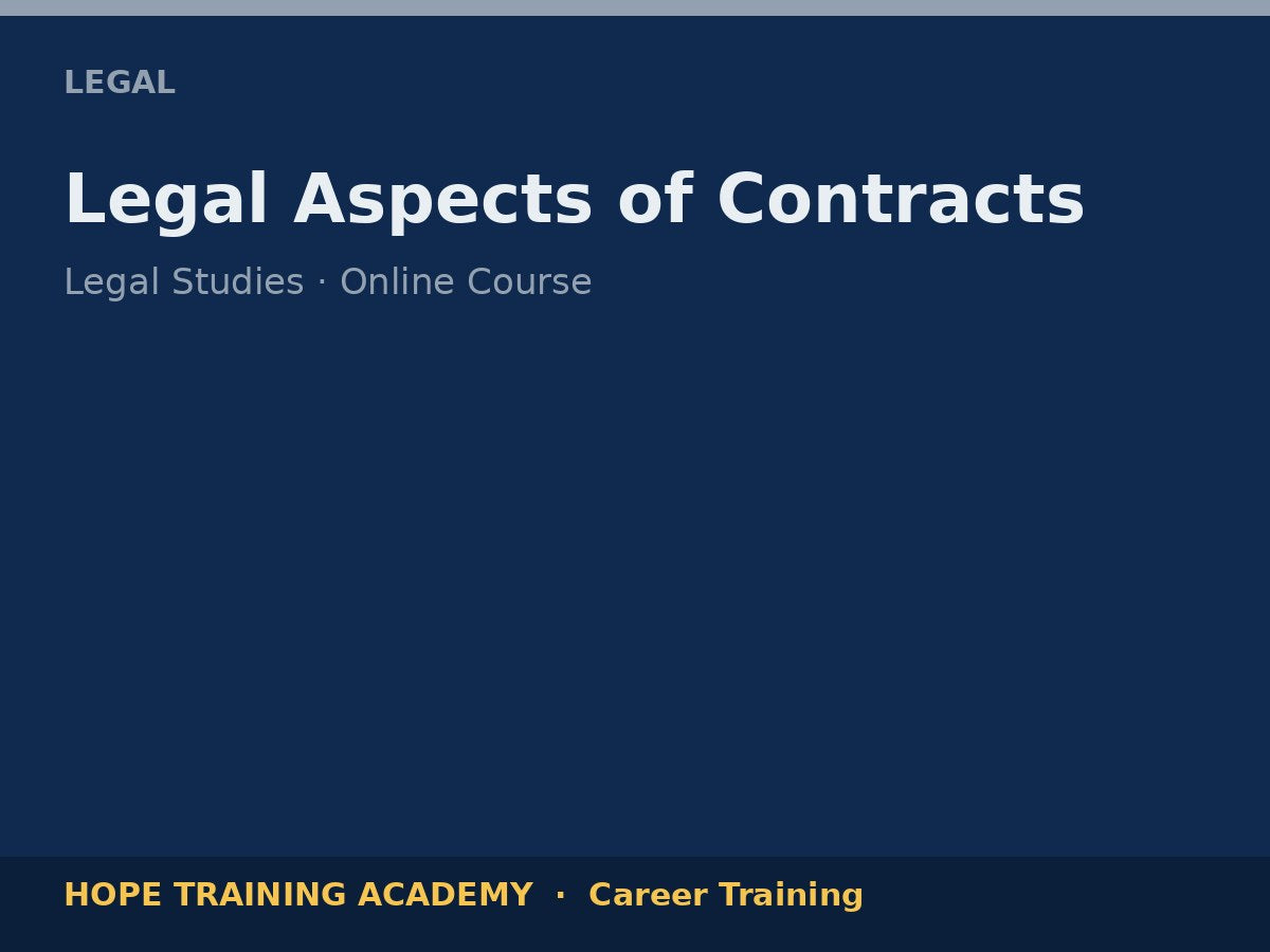 Legal Aspects of Contracts