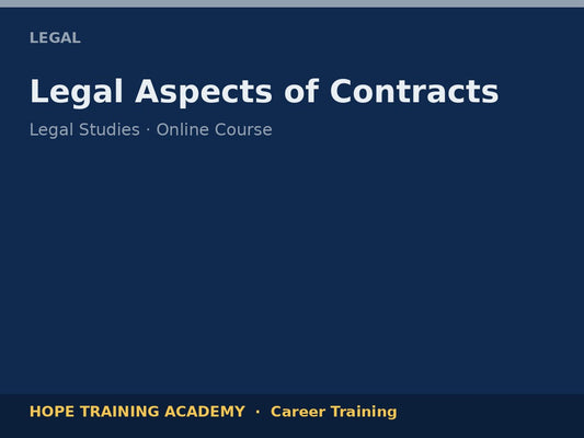 Legal Aspects of Contracts