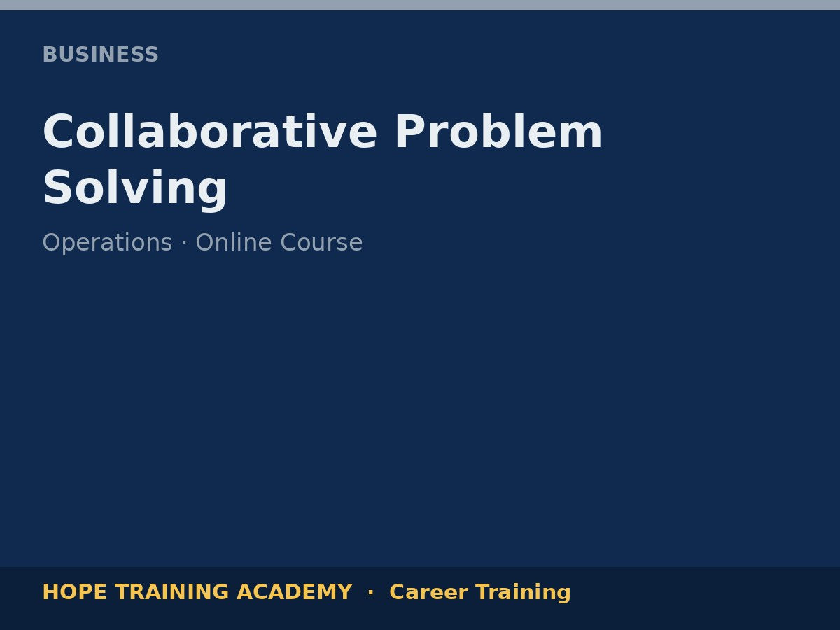 Collaborative Problem Solving
