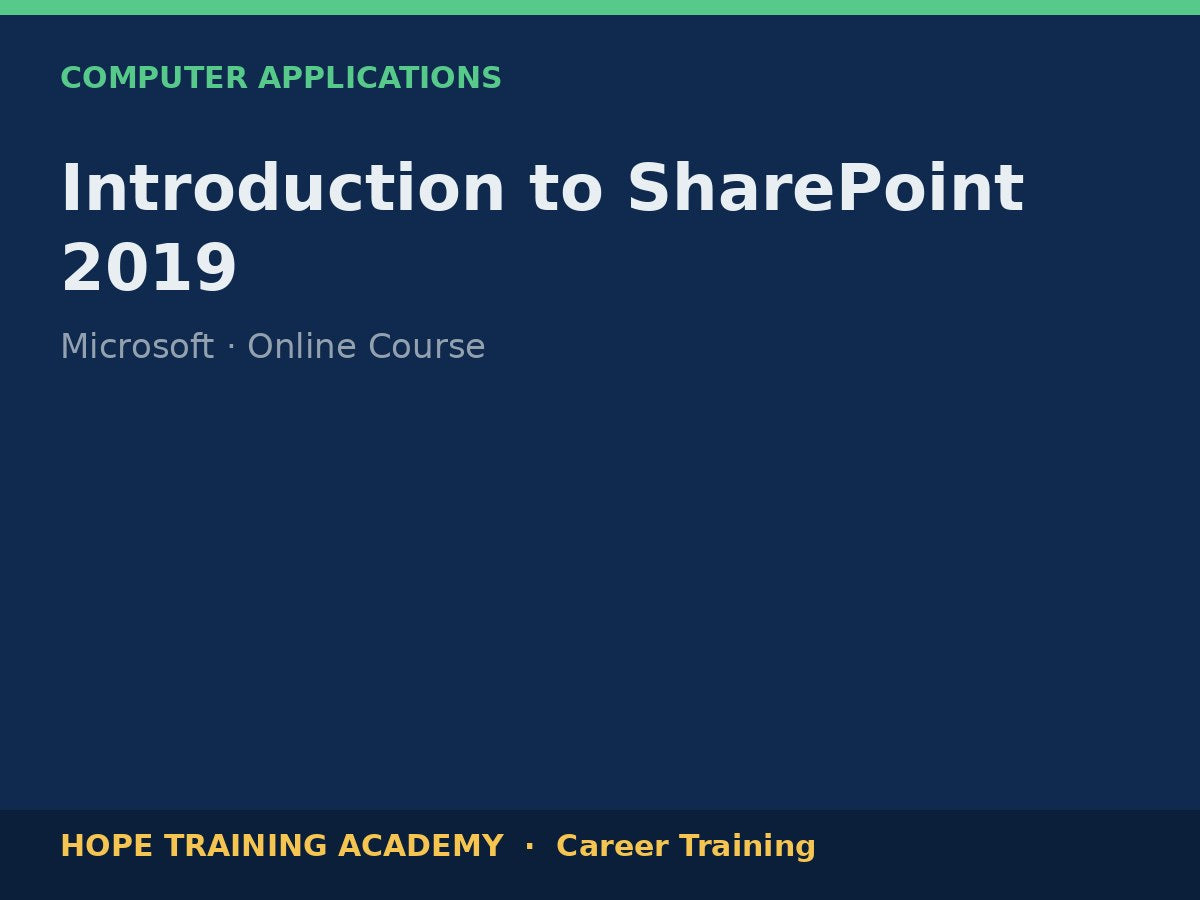 Introduction to SharePoint 2019