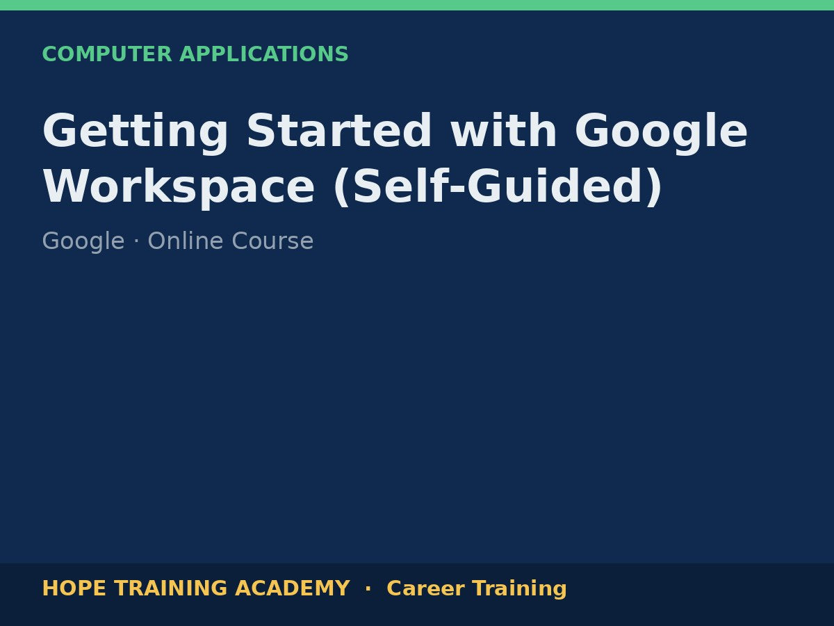 Getting Started with Google Workspace (Self-Guided)