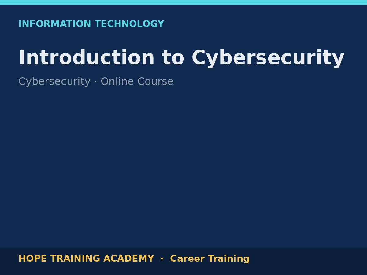 Introduction to Cybersecurity