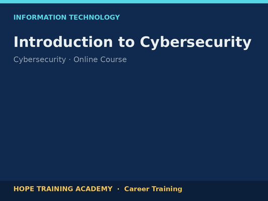 Introduction to Cybersecurity