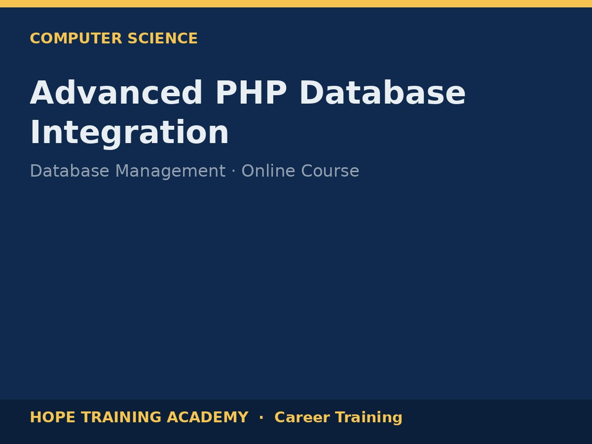 Advanced PHP Database Integration