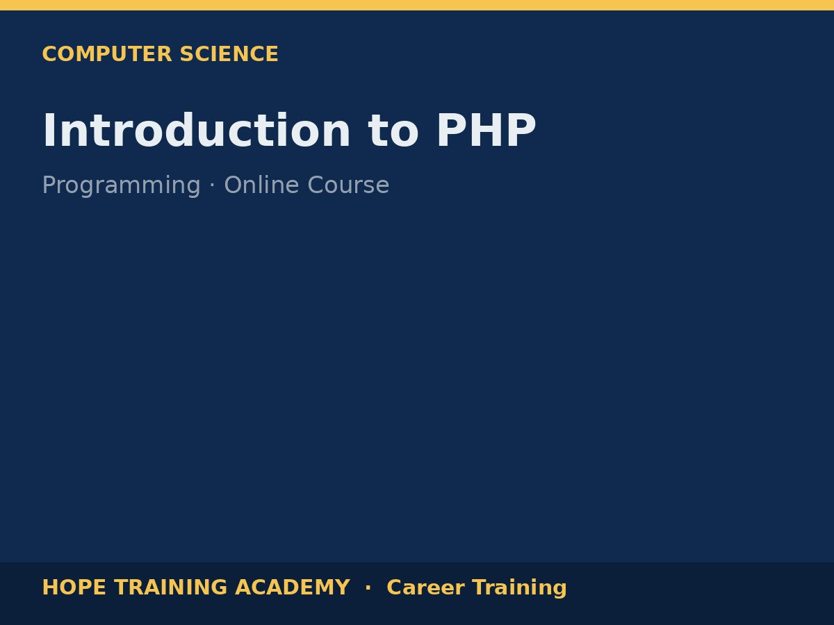 Introduction to PHP