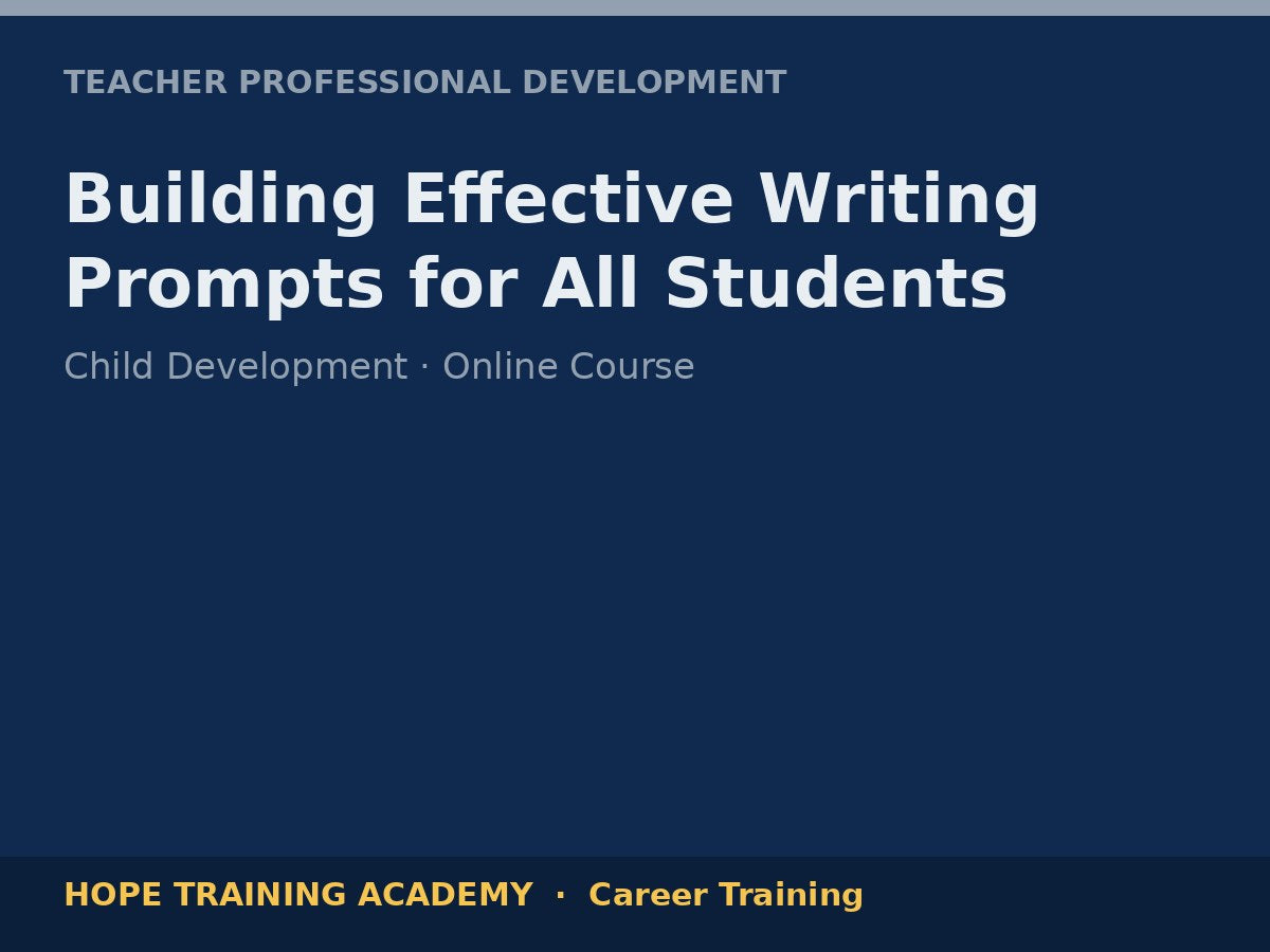 Building Effective Writing Prompts for All Students