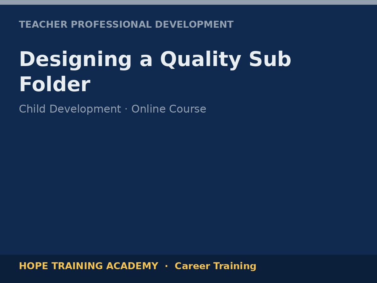 Designing a Quality Sub Folder