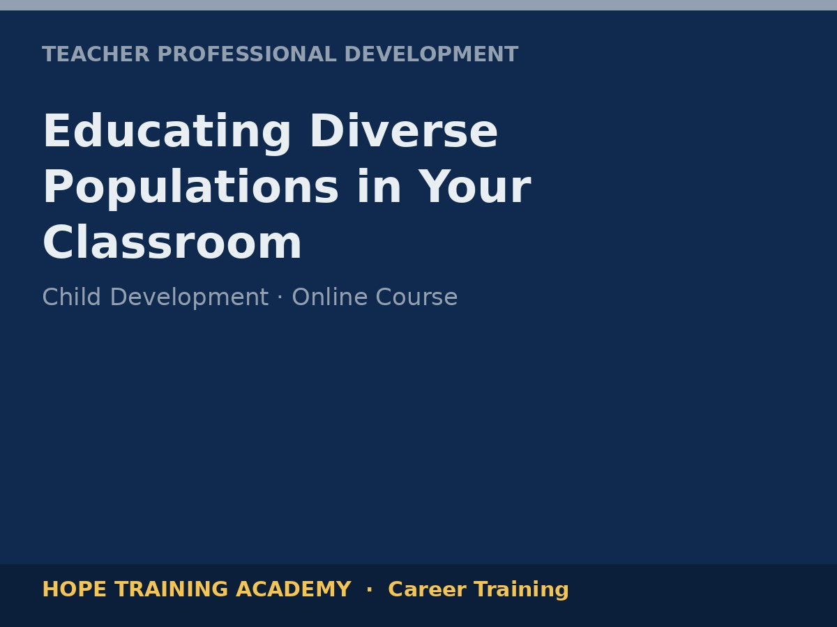 Educating Diverse Populations in Your Classroom