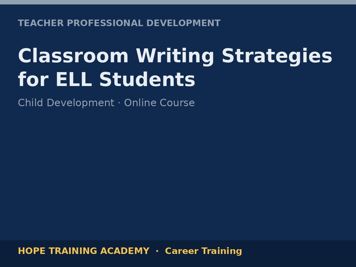 Classroom Writing Strategies for ELL Students