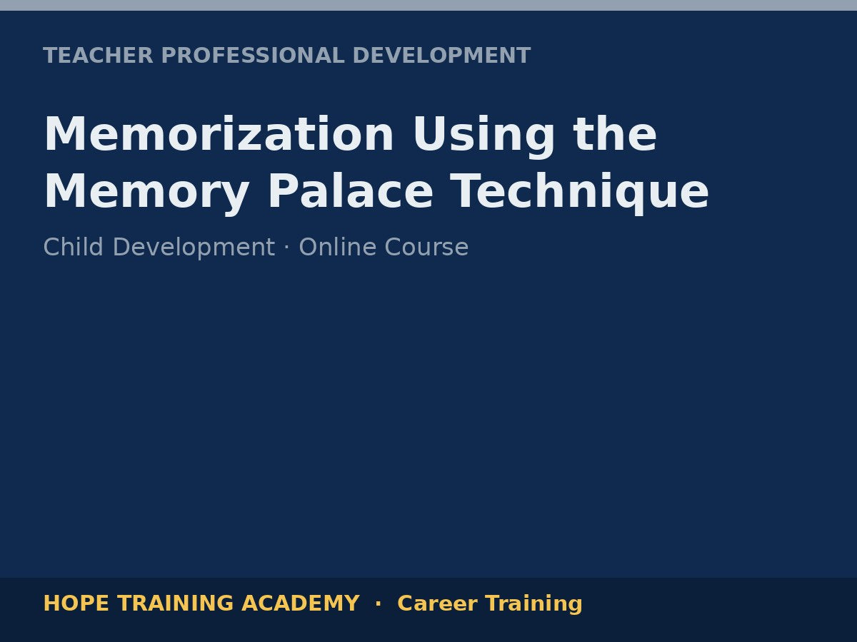 Memorization Using the Memory Palace Technique