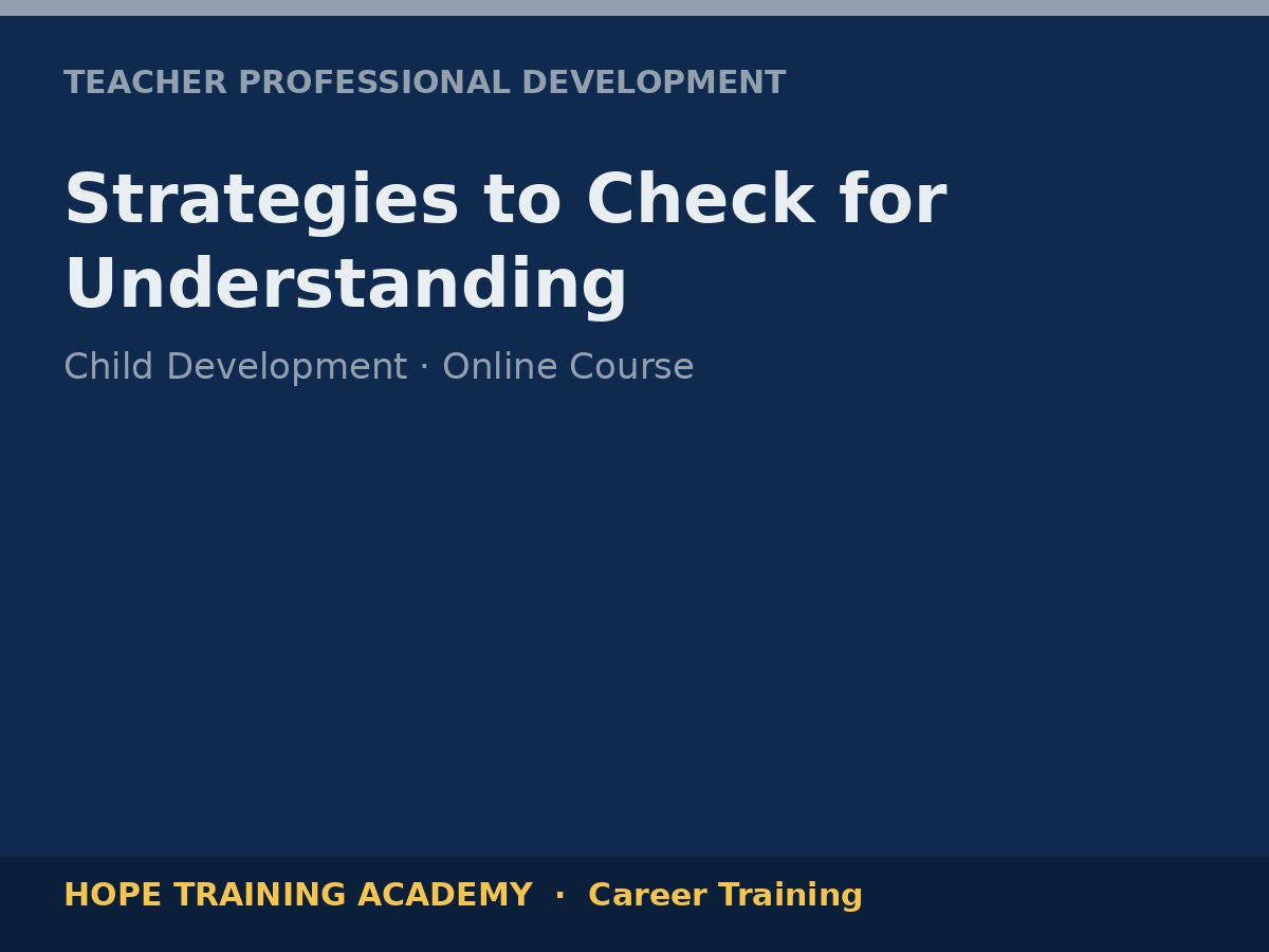 Strategies to Check for Understanding