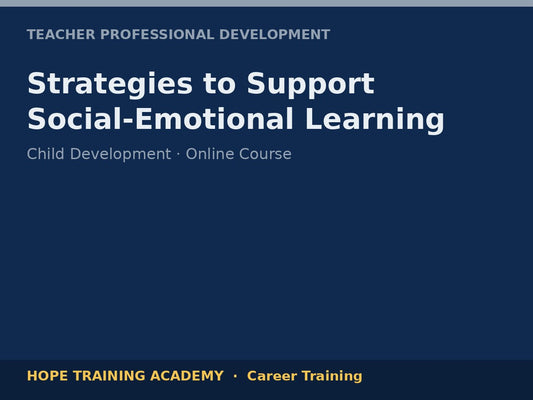 Strategies to Support Social-Emotional Learning