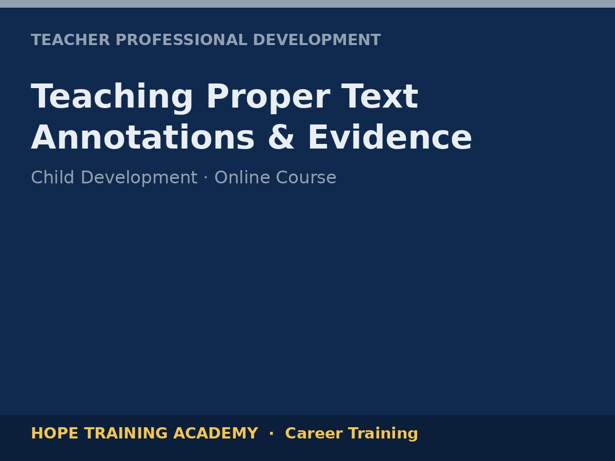 Teaching Proper Text Annotations & Evidence