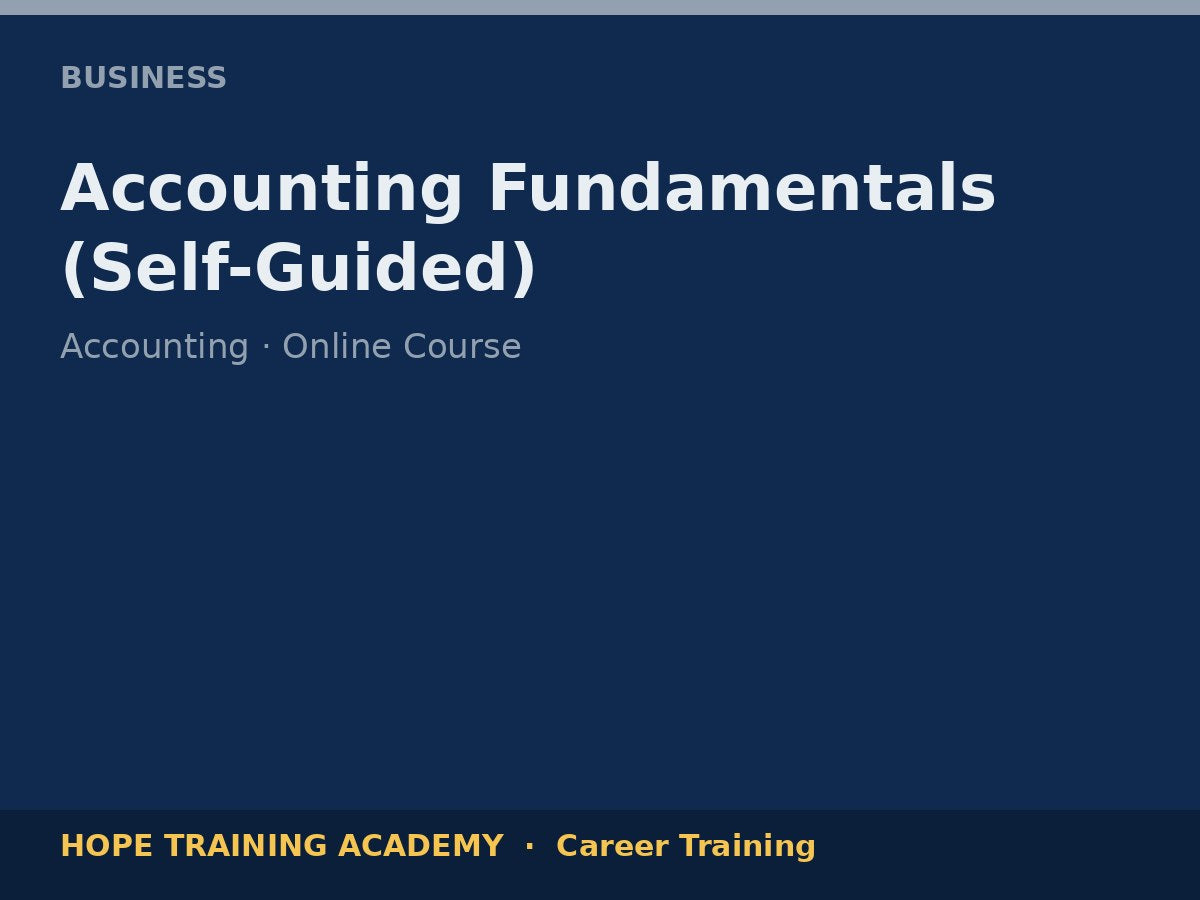 Accounting Fundamentals (Self-Guided)