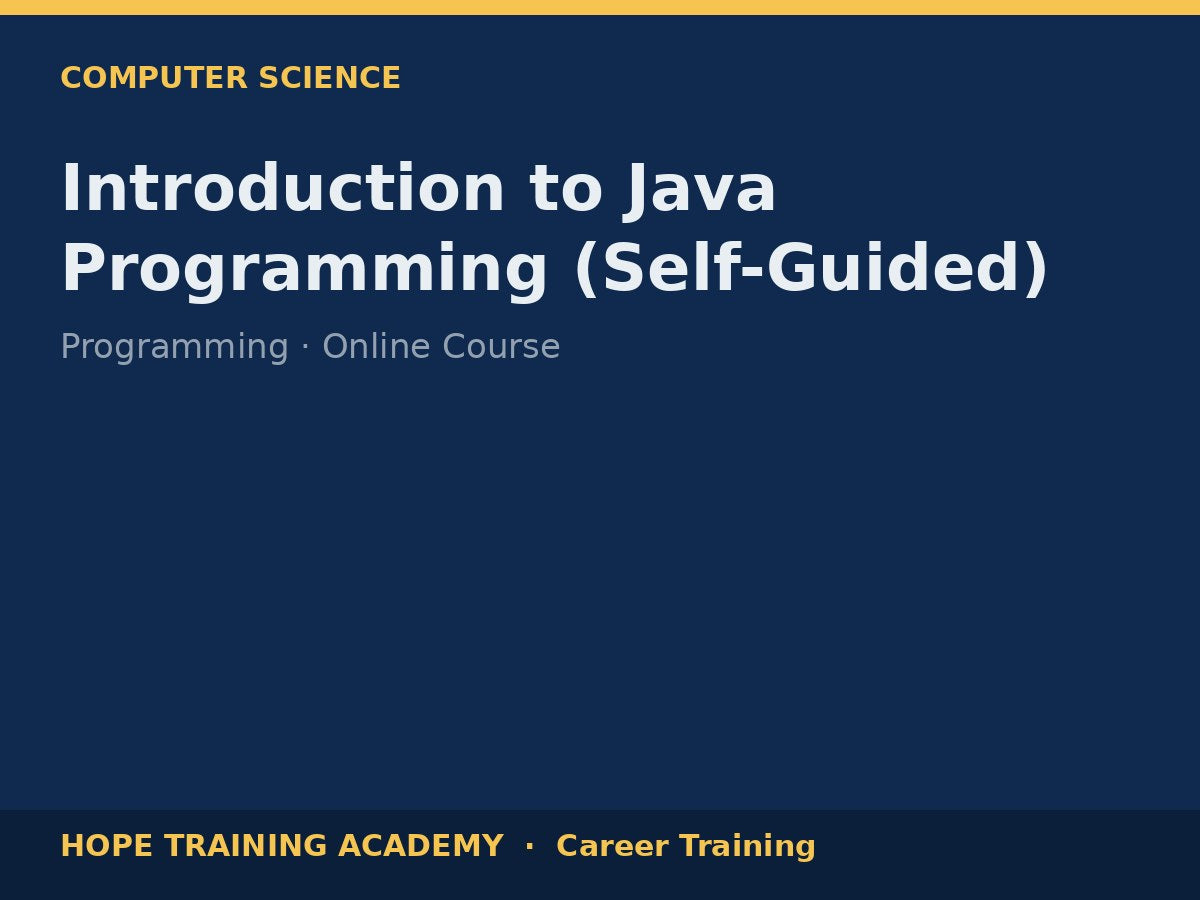 Introduction to Java Programming (Self-Guided)