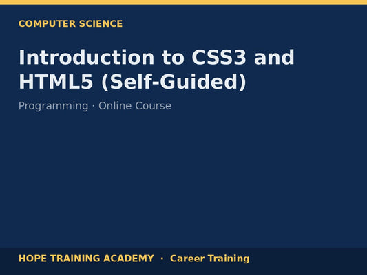 Introduction to CSS3 and HTML5 (Self-Guided)
