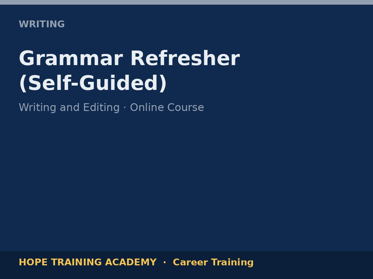 Grammar Refresher (Self-Guided)