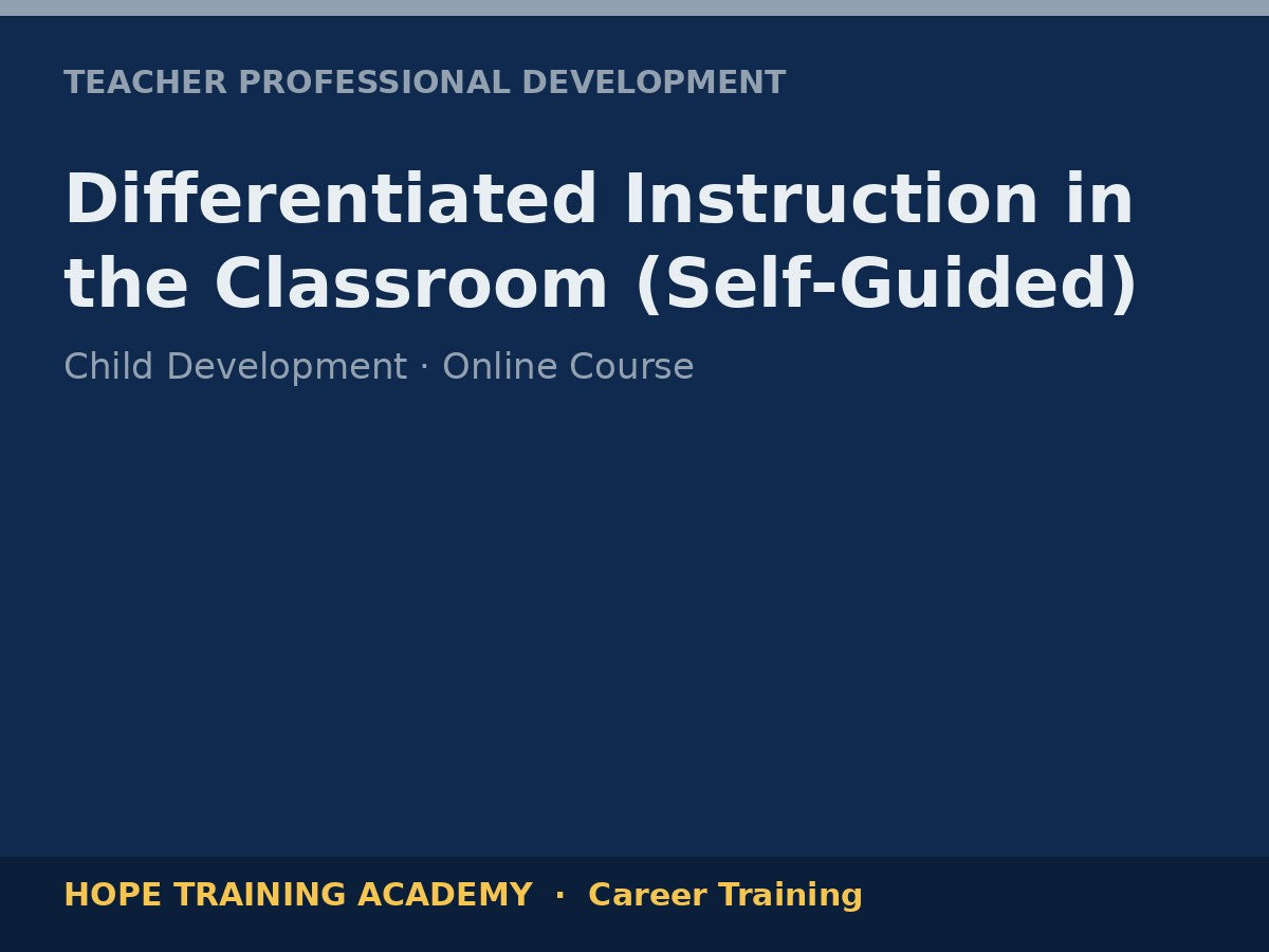 Differentiated Instruction in the Classroom (Self-Guided)